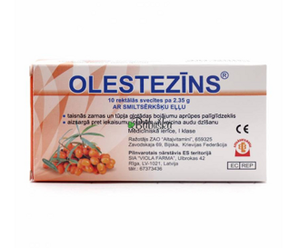 Olestezin - 10 rektálních čípků s rakytníkovým olejem