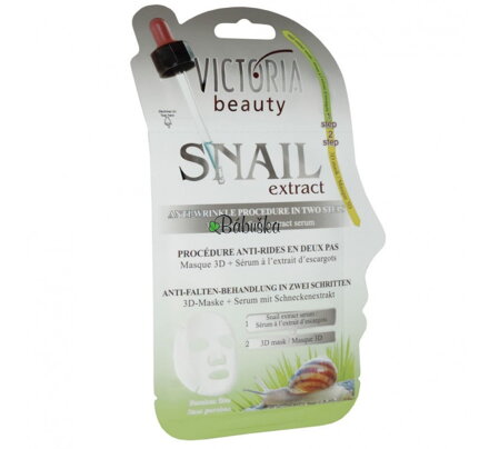 Victoria Beauty - Ošetrenie proti vráskam v dvoch krokoch 3D maska ​​+ sérum so slimačím extraktom