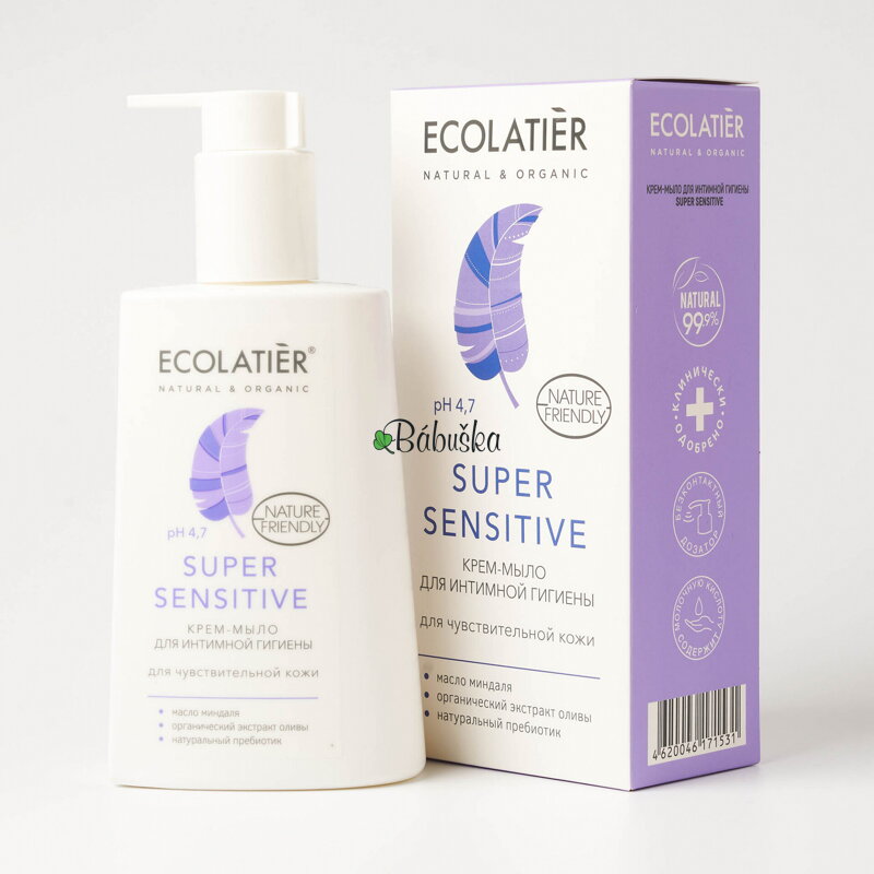 Ecolatier - krémový gel na intimní hygienu "Super sensitive"