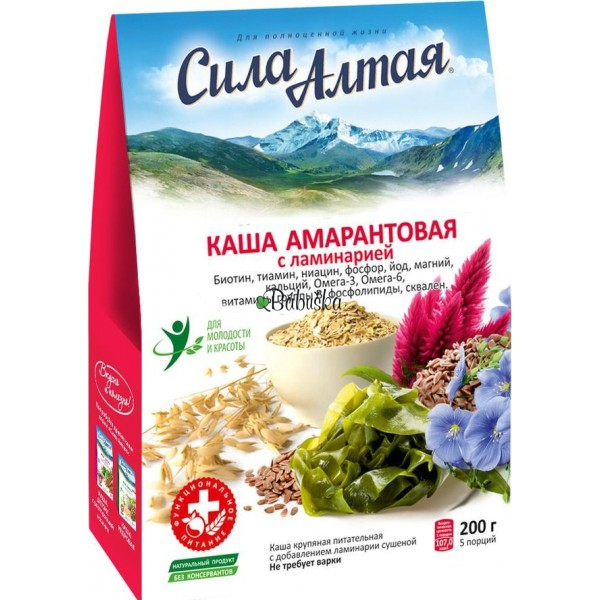 Amarantová kaše s mořskou řasou - zdraví z Altaje 200g.